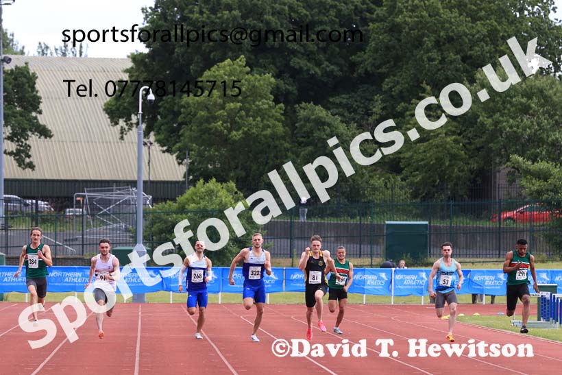 Senior Mens 200 metres, 2024 Northern Senior and Under-20s Track and Field Champs, Middlesbrough.  Photo: David T. Hewitson/Sports for All Pics